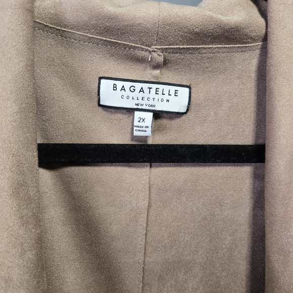 Bagatelle Women's Faux Suede Drape Jacket~ Plus Size 2X - Picture 6 of 7